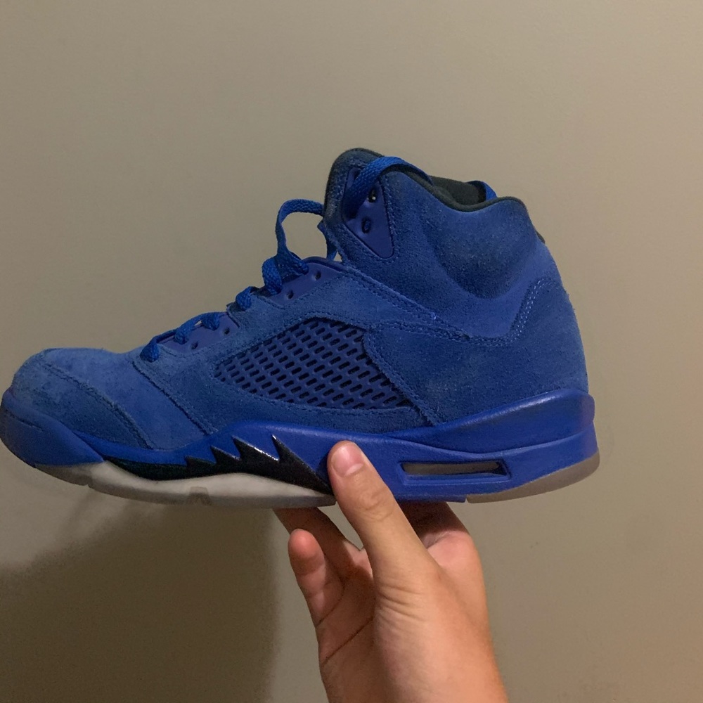 Blue Suede Jordan 5s